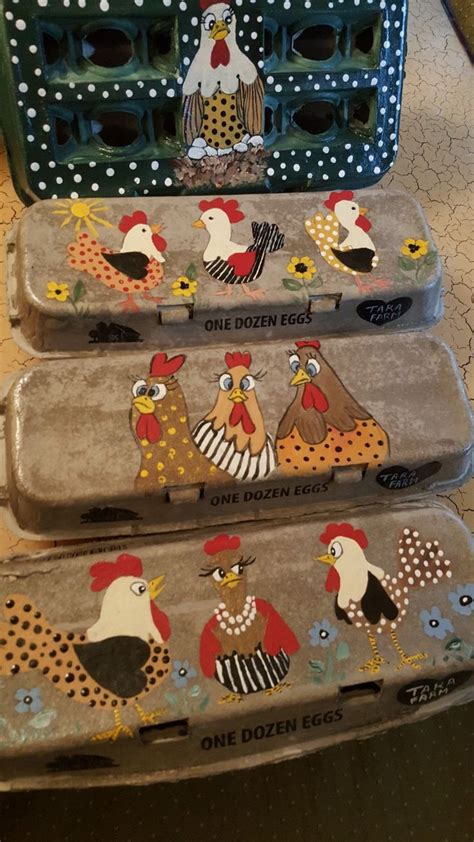 Metal Tray With Chickens Painted On Them 